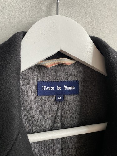 Fleurs De Bagne Men’s Suit Wool Jacket Black Size M(fit’s S) Made in France  - Picture 11 of 16