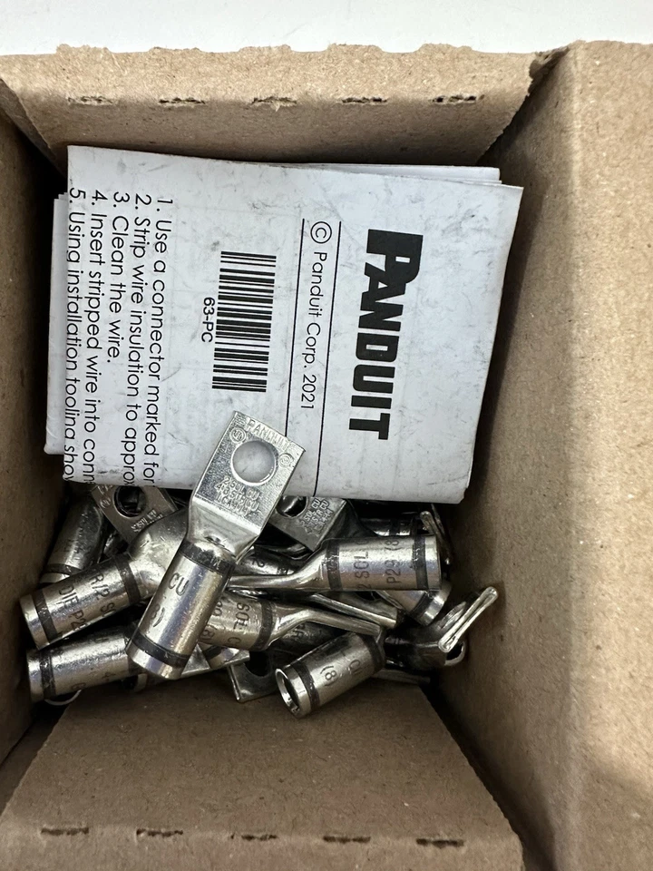 LCA4-14-LCopperLugStandardBarrel 1-Hole 1/4Stud#2 AWGSolid #3Stud  50 per box - Image 2 of 4