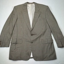 Vtg Turnbull & Asser Mens Sport Coat Beige  Houndstooth Jacket Blazer 44 Long