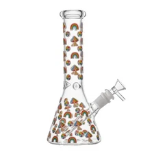 10 Inch Colorful Mushroom Beaker Bong Glass Bongs Water Pipe Hookah 14MM
