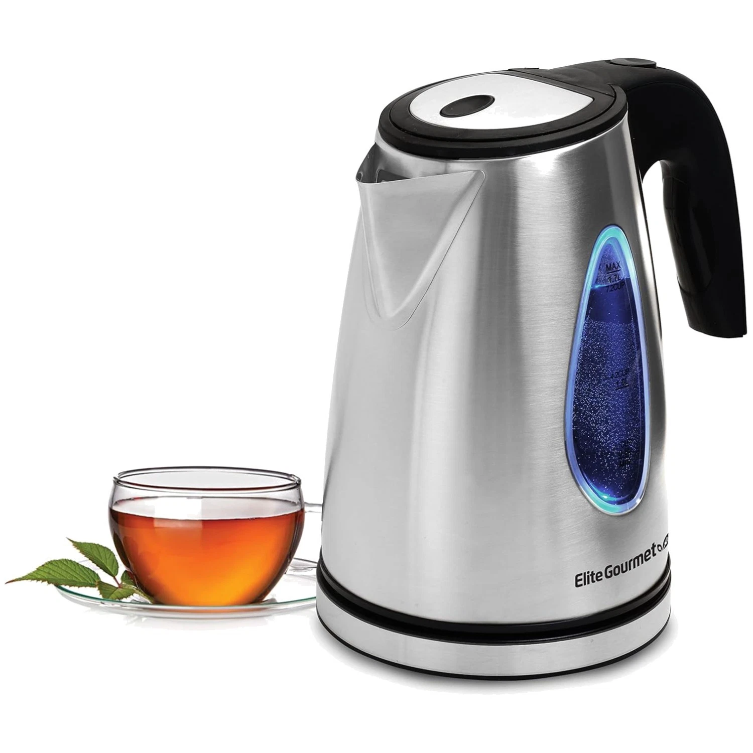 Stainless Steel Electric Kettle 1.7L – Blue LED, Cordless