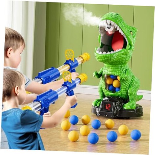 Dinosaur Shooting Toys for Kids 3-5 Years, Movable Target 2 Popper Guns