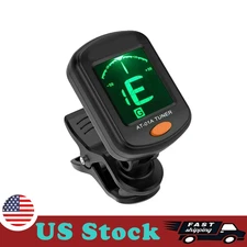 LCD Clip On Chromatic Acoustic Violin Tuner Electric Guitar Bass Ukulele Banjo