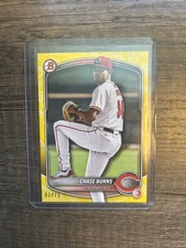 2025 Bowman Prospects CHASE BURNS #BP-122 Cincinnati Reds - Yellow Pattern 02/75