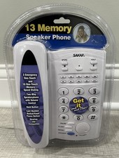 Sakar HT756CL 13 Memory Speaker Phone, White Two Way Corded Standard TelePhone