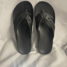 Unisex Crocs Comfort Black Flip Flop Sandals Logo Thong Slip-On US W10/M8