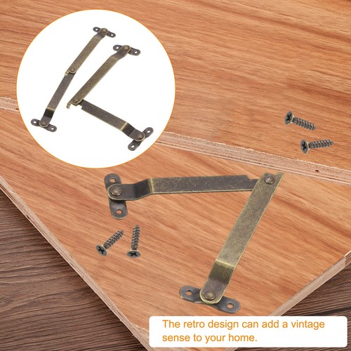 6 Pcs Lid Folding Support Hinges, Iron 180 Degree Rotatable Hinges, Large - Bild 5 von 6