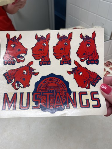 Transferencias de calcomanías Angelus vintage - SMU - Universidad Metodista del Sur, Mustangs - Imagen 4 de 7