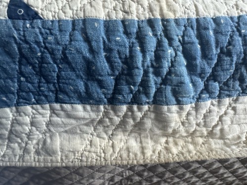 Antiguo edredón de molinete acolchado a mano + a mano 74" por 72" - Imagen 7 de 20