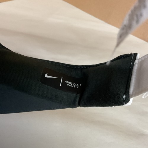 B55 NIKE DRI FIT VISOR HAT CAP JUST DO IT ADJUSTABLE STRAPBACK WHITE - Picture 6 of 8