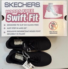 Skechers Women's Virtue Swift Fit Hands Free Shoes, black color - US 6