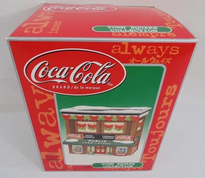 New Coca-Cola Publix Supermarket Town Square Collection Lighted Building XMAS