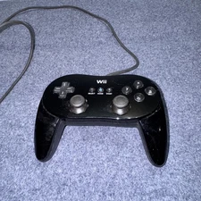 Original Nintendo Wii U Pro Classic Controller Black RVL-005 Remote Tested