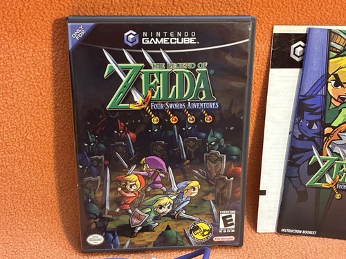 Zelda Four Swords Adventures Nintendo GameCube Complete W/ Link Cable! - Picture 2 of 6