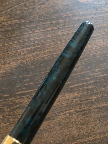 Vintage Parker Sonnet Green Marble Füllfederhalter 18K Gold 750 Medium Feder - Bild 7 von 14