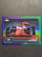 2024 Topps Chrome Formula 1 #94 Andrea Kimi Antonelli Purple / Green Refractors