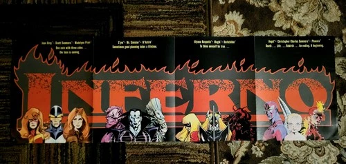 X-Men Inferno Comic Book Poster - Vintage, Marvel Comics, 1989