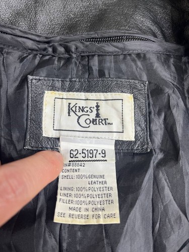 Kings Court Echtleder Jacke schwarz Druckknopf China Größe L - Bild 7 von 10
