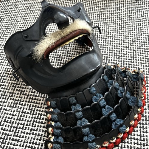 Sengokubusho Japan antique iron yoroi menpo mask Samurai kabuto menpo Edo Used - Picture 1 of 13