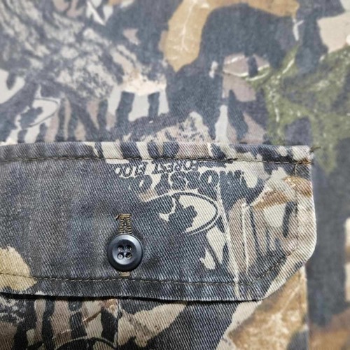 Vintage Jerzees Mossy Oak Button Up Shirt Camouflage Mens Size L - Picture 3 of 8