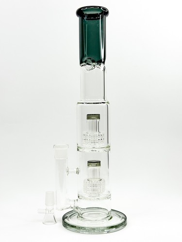 Tubo acqua fumo bong in vetro spesso nero 16" narghilè + ciotola 18 mm - Foto 4 di 6