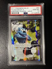 2011 Pokemon Black & White Emerging Powers #97 Full Art FA Thundurus Holo PSA 10