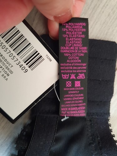 BNWT Vintage La Senza Black Lucy Lace Bra Size 34GG - Picture 24 of 24