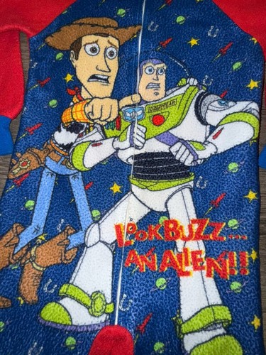 Disney Buzz Lightyear And Woody Toy Story Pixar Pajamas Kids Size 6/7 Vintage - Picture 4 of 6
