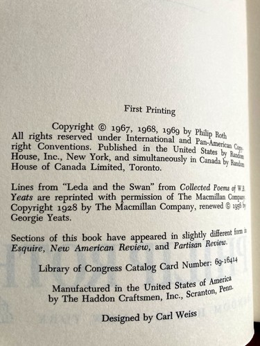 PORTNOY’S COMPLAINT by PHILIP ROTH 1969 FIRST PRINTING HC/DJ EROTICISM NOVEL - Bild 5 von 9