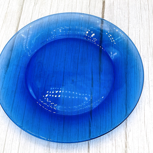 4 Anchor Hocking Cobalt Blue Glass Dinner Plates 10.25" - Picture 3 of 10