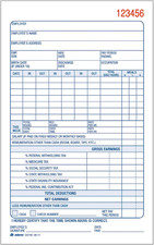 Employee Payroll Record Book, 2 Part, Carbonless, 4.19 X 7.19, 50 Sets Pe