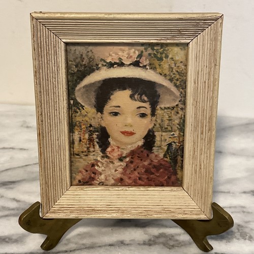 Belle di Parigi stampa incorniciata vintage giovane ragazza francese in cornice legno bianco bella! - Foto 3 di 9