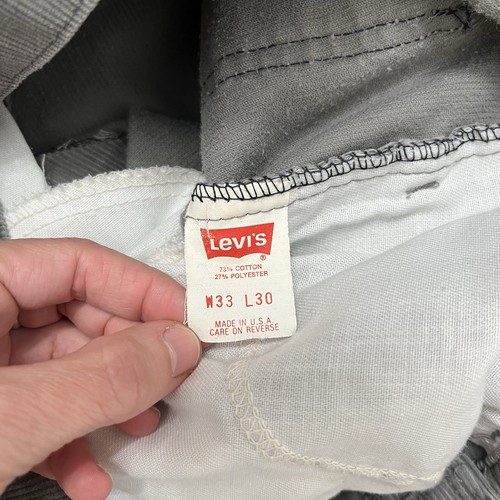 Vintage Levi’s Corduroy Paper Tag USA Mens 33x30 Bootcut Gray - Picture 3 of 7