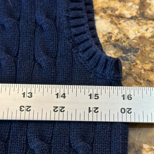 Polo Ralph Lauren Boys Medium Blue Cotton Sleeveless V-Neck Vest - Picture 4 of 7