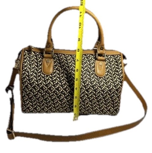 Eric Javits Analu Squishee Beige Black Weave Tote Handles/Shoulder Strap Bag EUC - Picture 8 of 11