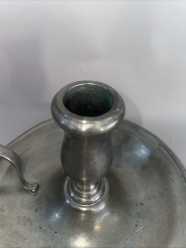 Antique Pewter etain fin 95% Chamber Candle Stick Holder 417 grams - 15x9.5cm - Picture 5 of 14
