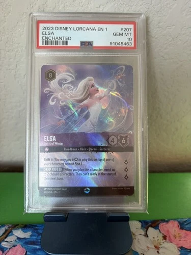 2023 DISNEY LORCANA EN 1 #207/204 ELSA SPIRIT OF WINTER ENCHANTED PSA 10