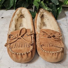 UGG EUC Women's Brown Moccasins with Shearling Lining 9