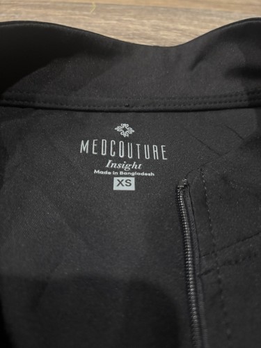MedCouture Insight Zip-Up Scrub Jacket – Black – Size XS - Picture 4 of 5