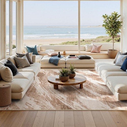 Abstract Washable Area Rugs 8x10 - Non-Slip Ultra-Thin Living Room Carpet Mod... - Picture 2 of 7