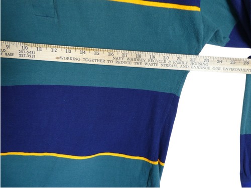 Vintage Rugby Oxford University Polo Shirt XLGreen Blue Y2K 90s Block Mens - Picture 7 of 11