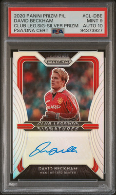 2020 SILVER PRIZM #CL-DBE DAVID BECKHAM 11/25 PSA 9 AUTO 10