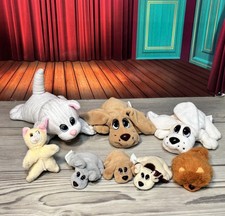 Vintage 1996 Galoob Pound Puppies Purries Mini Kitten Dog Plush LOT 8 Chow White