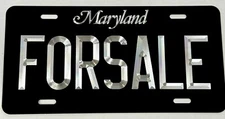 Custom Maryland MD State Car Tag Diamond Etched Vanity Front License Plate