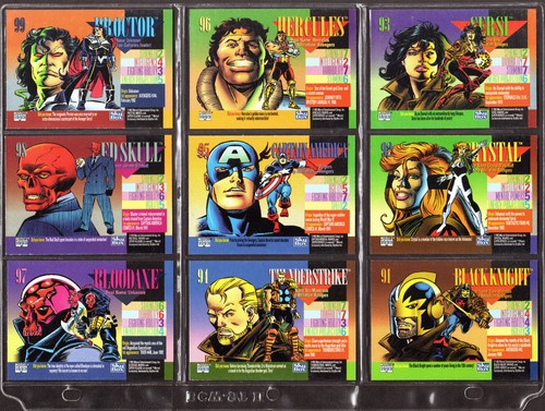 PRISTINE NEVER BEEN USED 1993, SKYBOX, MARVEL 9 CARD SCENE SET, CARDS 91-99 - Picture 2 of 2