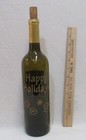 Green Glass Wine Bottle Empty Etched Happy Holidays Miramonte Winery Crafts