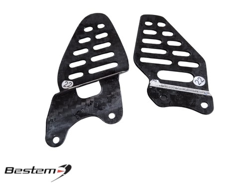 2006-2020 Yamaha R6 Carbon Fiber Heel Guard Foot Peg Mount Plates Plain Weave - Picture 5 of 5