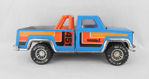 Vintage Buddy L 451 Pressed Steel Blue 4X4 Pickup Truck 1981 Opening Hood - Picture 3 of 16