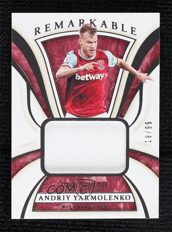 2020 Panini Immaculate Remarkable Memorabilia 19/99 Andriy Yarmolenko #RM-AY