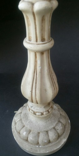 Vintage Candle Stick Holder Plaster Electric Lamp Light Shabby Chic Rococo 50s - Picture 2 of 5